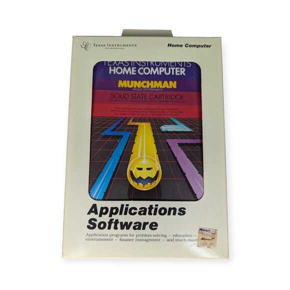 Vintage Texas Instruments TI99/4A Home Computer Game Munchman w/Box & Cartridge - Picture 1 of 15